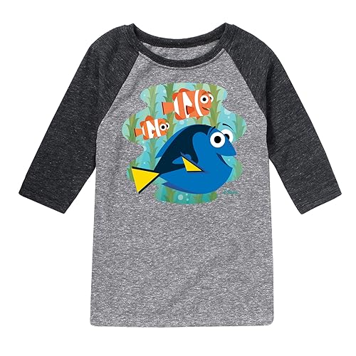 Disney Finding Dory - Dory, Nemo, & Marlin - Toddler & Youth Raglan Graphic T-Shirt