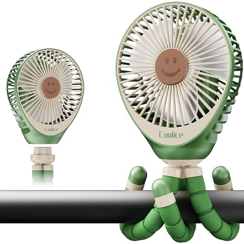 Image of Stroller Fan Clip on for Baby, 30Hrs Removable Fan for Strollers and Car Seat, 3 Speeds Baby Stroller Fans, Rechargeable Portable Fans for Strollers with Flexible Tripod for Beach, Hiking and Camping