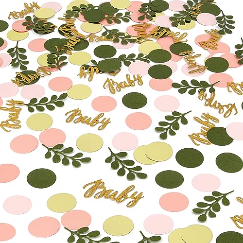 400 Pcs Greenery Baby Shower Decorations - Eucalyptus Sage Olive