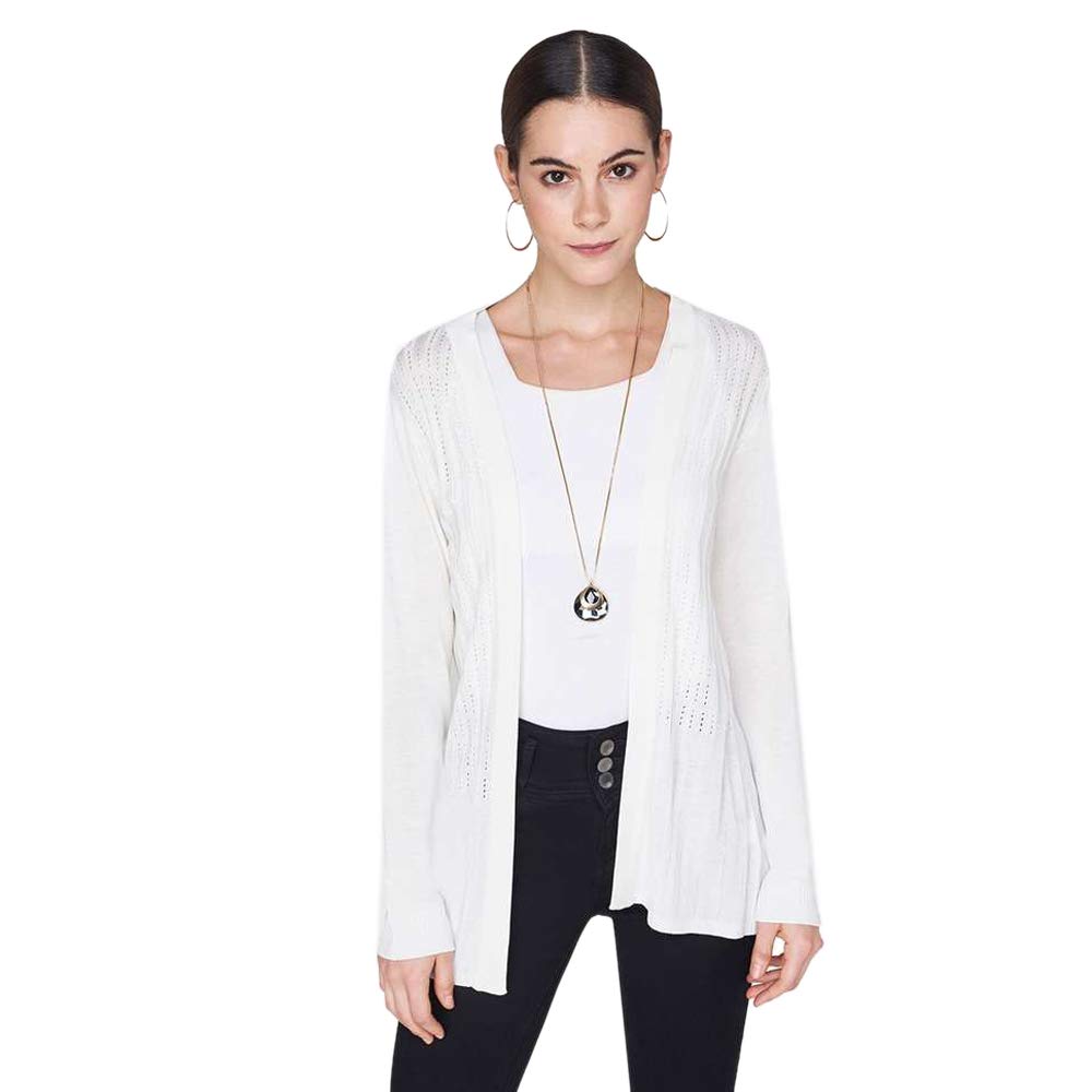 ANDWomens Open Front Straight Fit Solid Eyelet Shrug