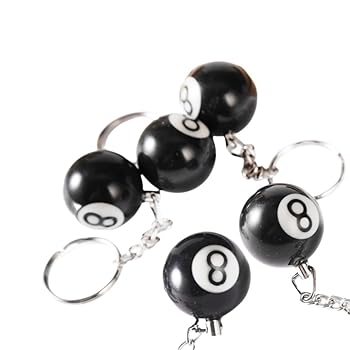 ODETOJOY Billiards Keychain Pool Ball Keychain Lucky 8 Ball