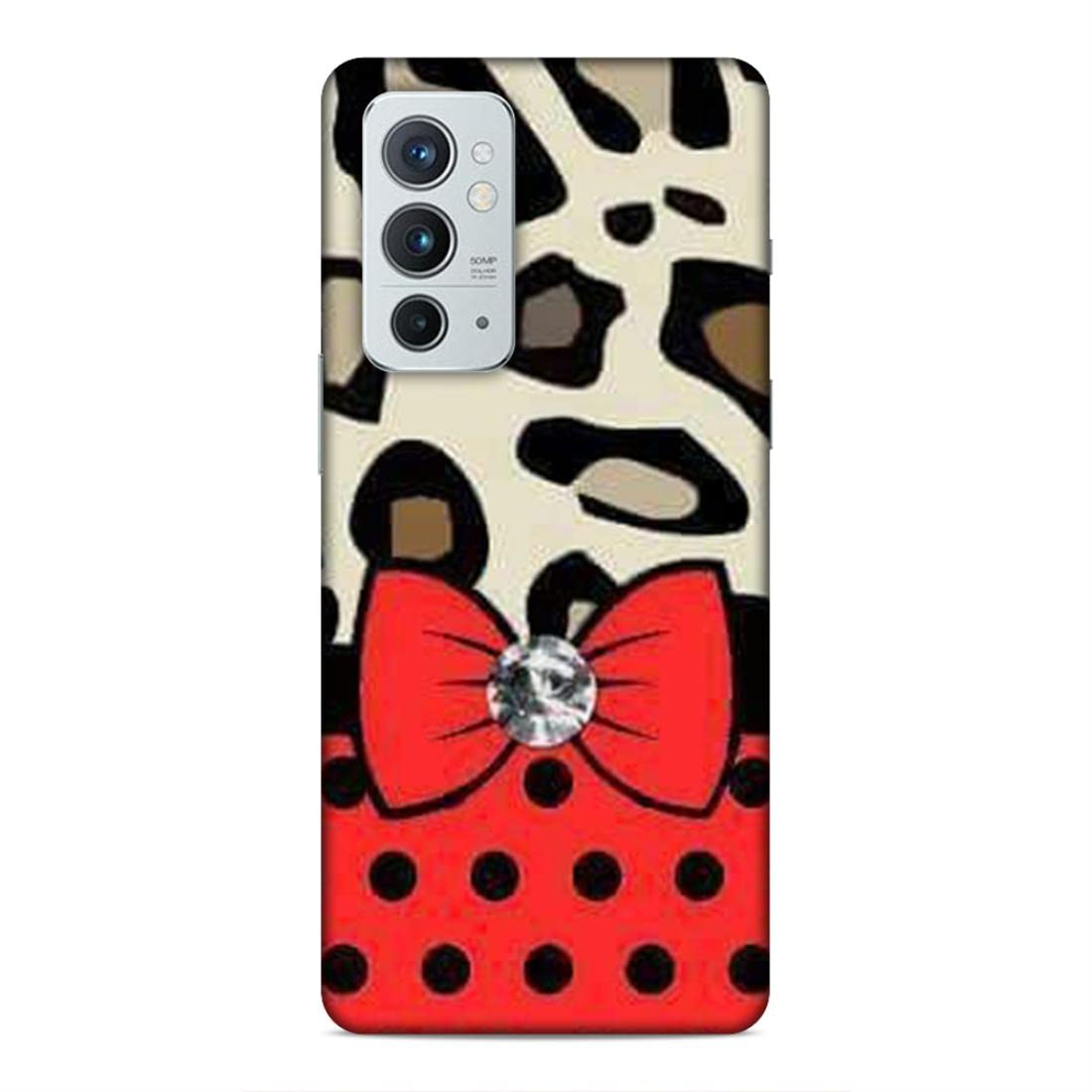 LETAPS® Printed Mobile Back Hard Case Cover for OnePlus 9RT 5G | Animal Print, Bow Tie, Polka Dots, Red-6652