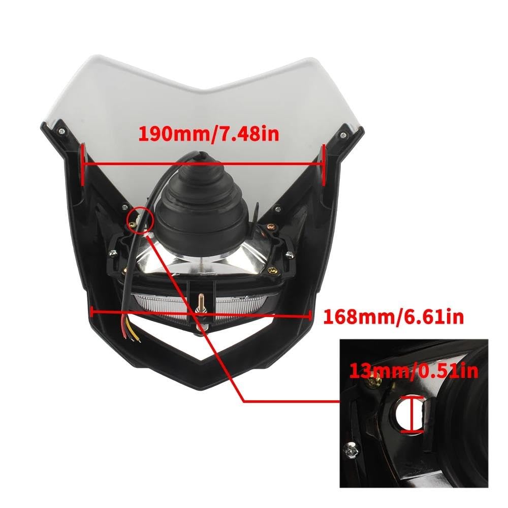 Genérico Faros delanteros moto Accesorios Universales Conjunto Faro Delantero LED Motocicleta Plástico Para CRF Faros motocicleta moto