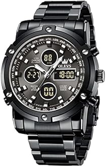 OLEVS Men's Casual Fashion Waterproof Gold Stainless Steel Band Quartz Gold Watches Gifts for Men