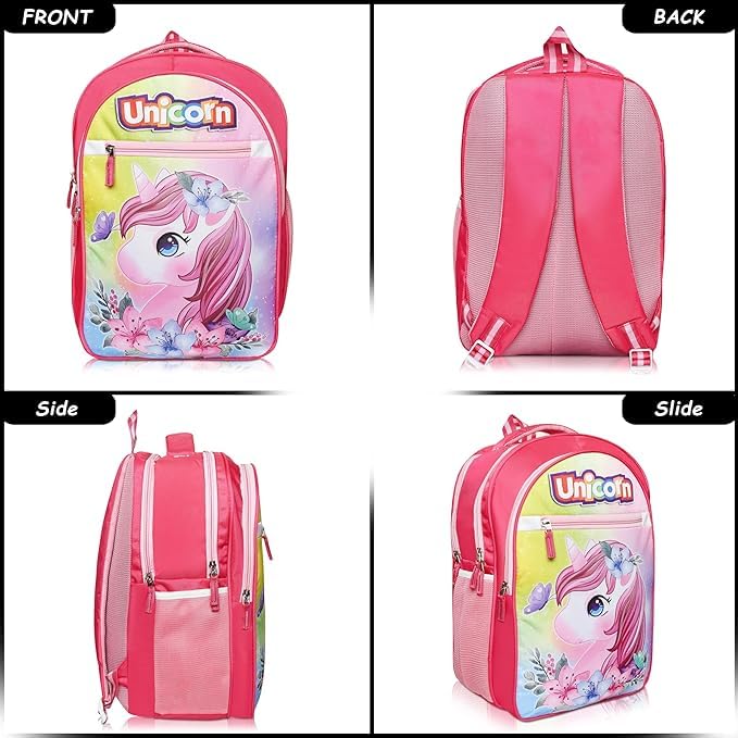 Image of Stylbase Kid School Backpack Bag for Girls and Boys | Ideal School Picnic Travel & Travelling Bag |17 Inches 4 Compartments, Water-Resistant Multipurpose for Kids
