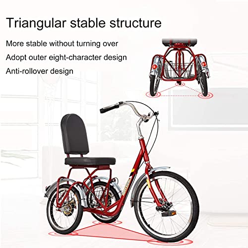Triciclo for adulti in acciaio ad alto tenore di carbonio