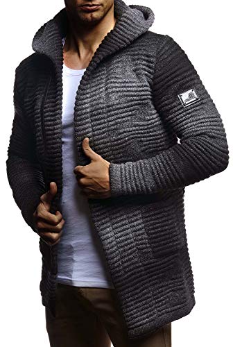 Leif Nelson Veste en tricot à capuche pour homme LN5715 - - Small