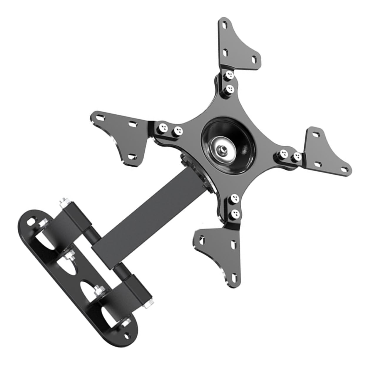 Staffa Tv da Parete Regolabile per Schermi 14-37 Pollici, Nero | Acciaio Laminato a Freddo, Portata 15kg, Design Pieghevole Girevole, Montaggio a Parete