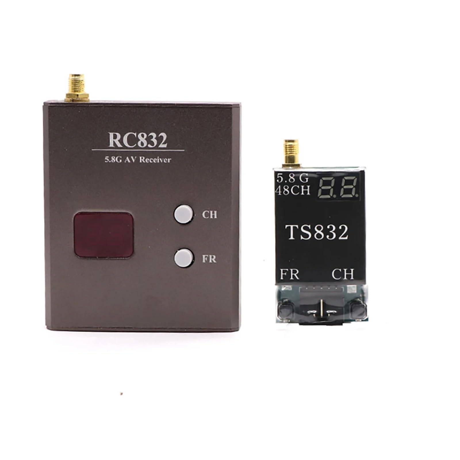 Récepteur Émetteur AV sans Fil TS832/RC832/RC832H 48 Canaux/40 Canaux 5,8 GHz 600 MW 5 Km for Avion Multicopter FPV RC Quadcopter(RC832H)