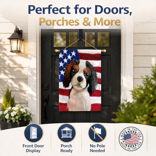 Cavalier Spaniel drapeau américain grand format multicolore résistant - 8