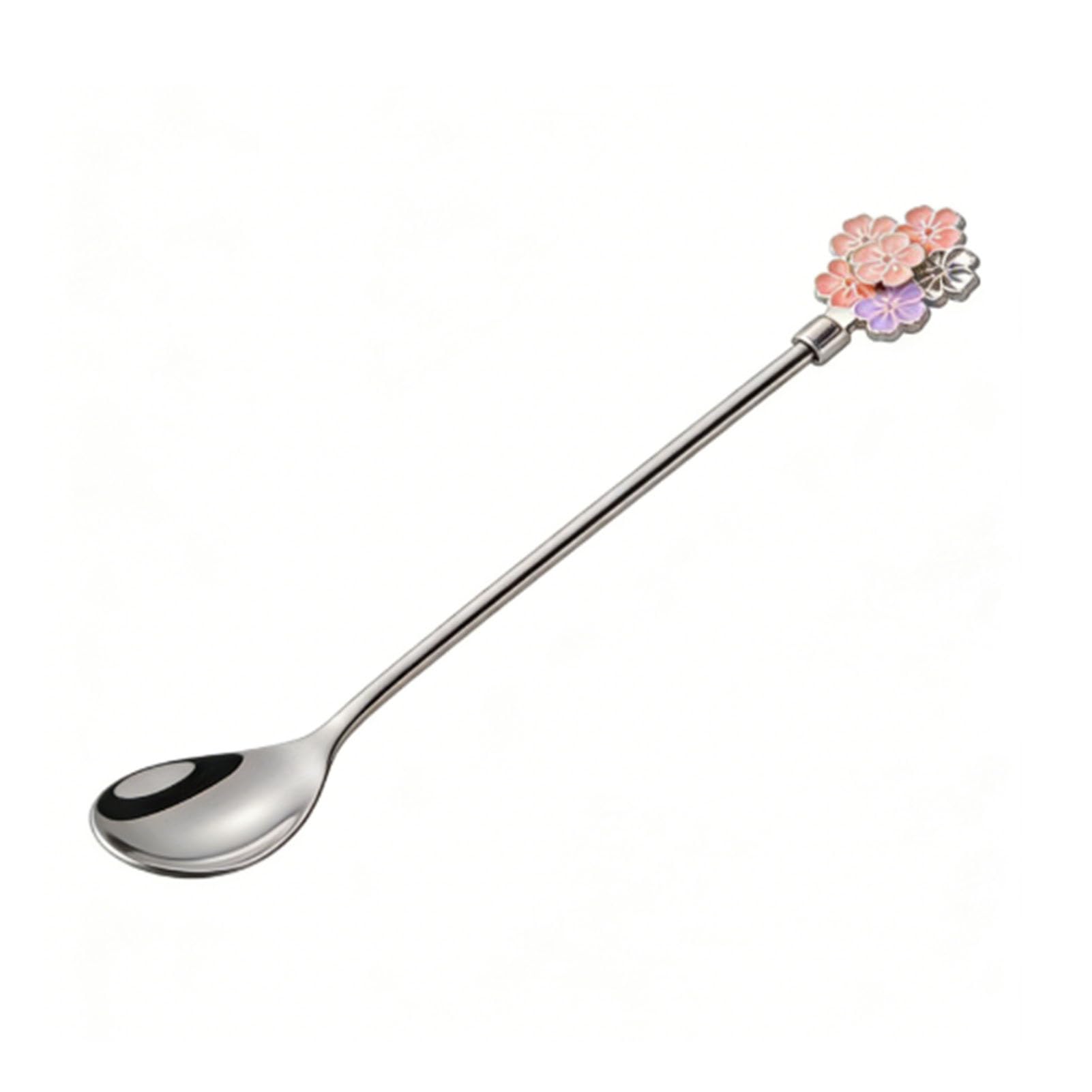 Ejoyous Set di Cucchiaini da caffè con Manico Lungo Cucchiai da Dessert in Acciaio Inossidabile 304 5 Pezzi 7,76 Pollici Cucchiai Agitatori Lunghi Lucidati a Specchio Facili da Pulire per caffè, tè,