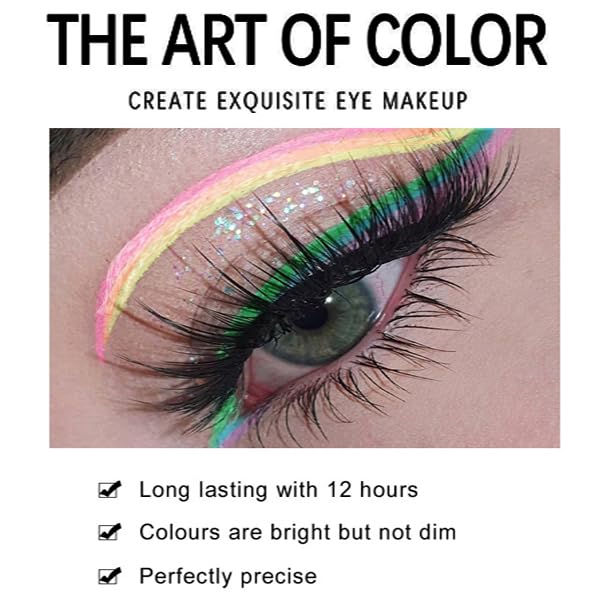 Miniatura 4 de DENESTUP Lápiz de sombra de ojos en barra de 12 colores, de larga duración, a prueba de manchas, metálico y mate, sombra de ojos, lápiz de sombra de