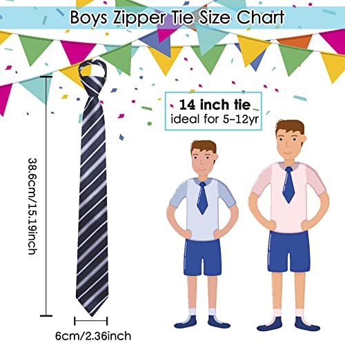 Mantieqingway Boys Tie, Kids Adjustable Necktie Corbatas Para Niños Pre-tied Zipper Tie for Graduation School Uniform 5-12 yr3