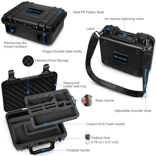 Image of Lekufee Waterproof Carrying Case for Insta360 X5, Insta360 X4 Air, Insta360 X4, Insta360 X3 Camera and Other Accessories(Case Only)