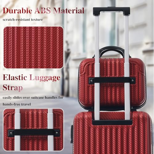 Image of 6 Piece Luggage Set with TSA Lock, Hard Sided Luggage with Double Spinner Wheels, Carry On Luggage Sets, Luggage Suitcases, Durable ABS Hard Shell Travel Suitcase Set for Men & Women, Unexpandable