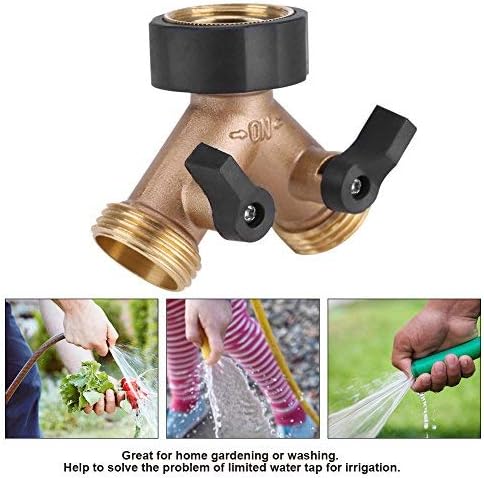Heavy Duty Brass Garden Tap Splitter 2 Way,Y Hose Splitter 3/4" Tap Hose Connector Adapter for Garden Irrigation(European Standard) - Image 5