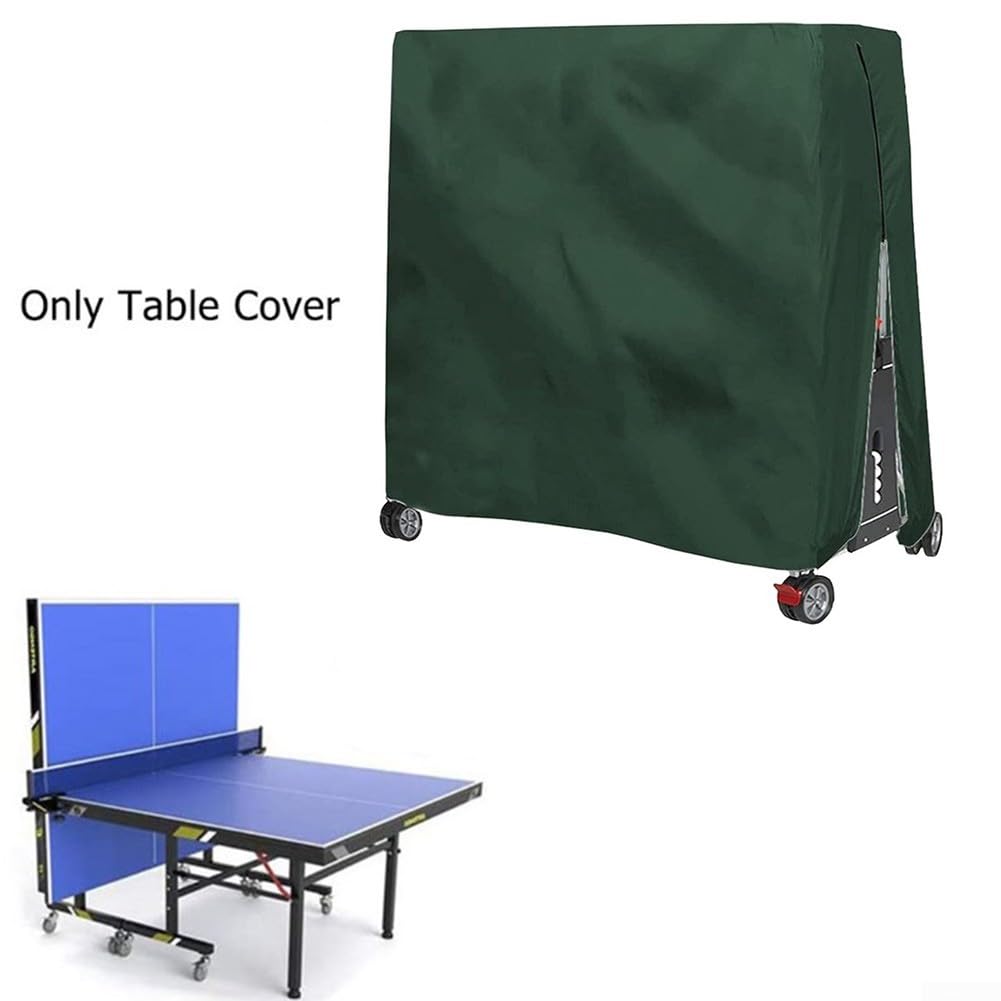 Copertura per tavolo da ping pong in tessuto Oxford 210D, impermeabile, antivento, custodia protettiva per esterni per tavoli da ping pong pieghevoli, 165 x 70 x 185 cm, verde (grigio)