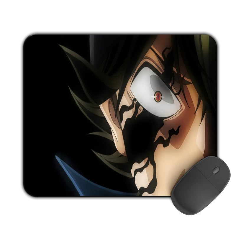 Image of Printed Design Mouse Pad Asta Half Face (200MM X 240 X 3MM) Enhance Gaming and Work Performance Comfortable and Precise Non-Slip Water Proof Black Clover Mouse Pad.