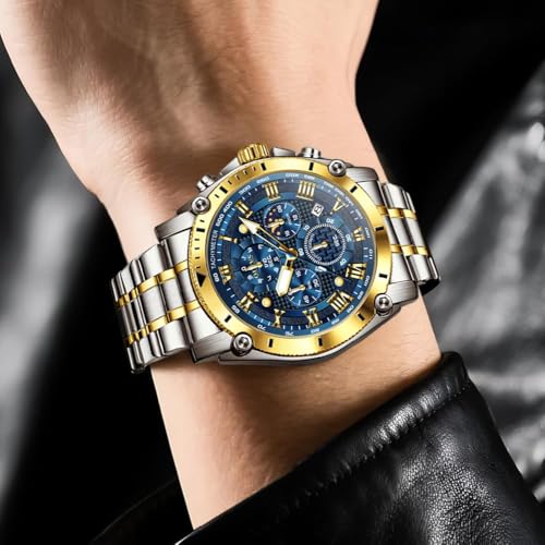 Image of OLEVS Watches for Men Automatic Self Winding Luxury Dress Big Face Tourbillon Skeleton Wrist Watches