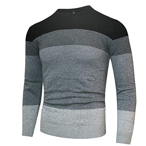 Pull en coton pour homme tricot décontracté col roulé demi-zippé Kelsiop gris foncé