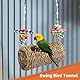 Vogelgras Gewebte Schaukel mit Haken, Haltbarkeit und Lustiges Vogelkäfigspielzeug Zum Kauen von Vögeln, Stehender Papagei, Wellensittich, Sittich, Nymphensittich, Mynah, Lovebirds, Finkenspielzeug