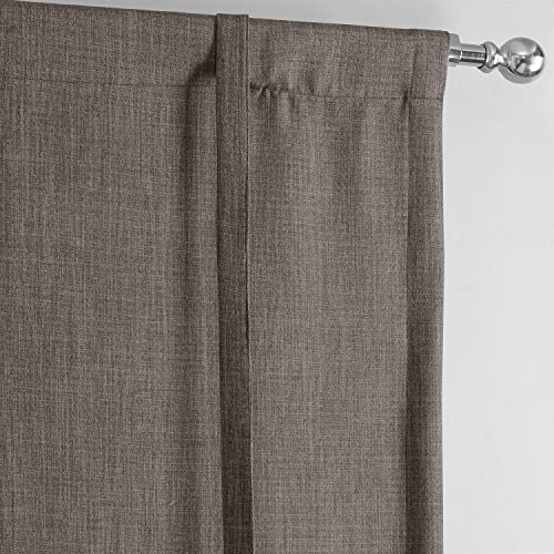 Hpd Half Price Drapes Faux Linen Room Darkening Tie Up Curtains For Windows Roll Up Balloon Curtain For Living Room, Kitchen 46 X 63 (1 Panel), Boch-Tu18541-63, Dutch Cocoa #TOP6
