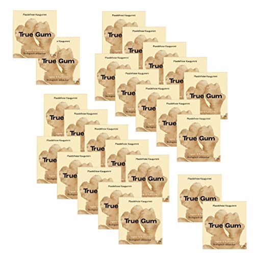 True Gum - Plastikfreie Kaugummi - Ingwer & Kurkuma - 24 x 21 g - 100% Biologisch abbaubar Cover