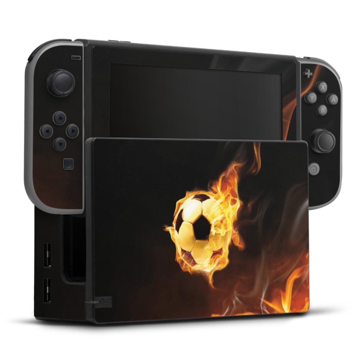 DeinDesign Autocollant Compatible avec Nintendo Switch Sticker Film Autocollant Football Feu Ballon