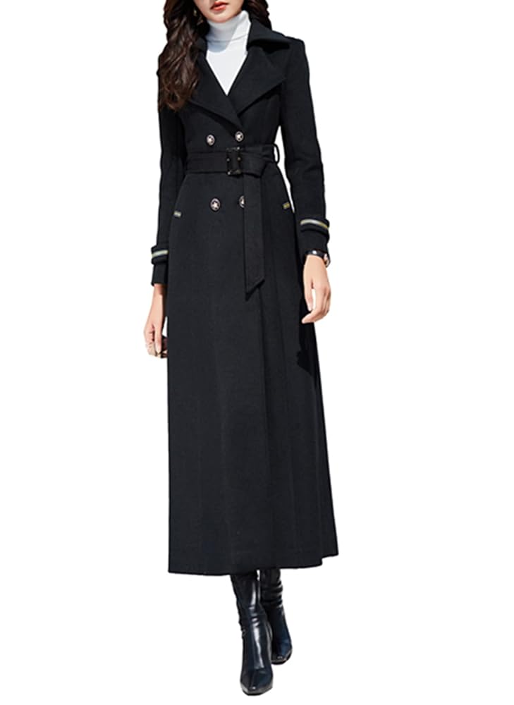 ジャケット・アウター DOUBLE WOOL LONG COAT Amazon.com: PLAERPENER Women's Max-Length Wool Blend