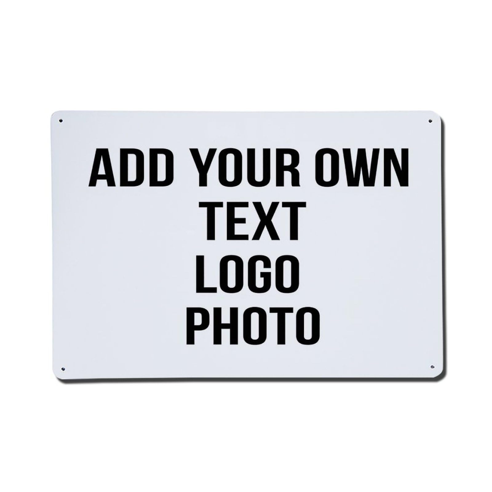 Add Your Own Text Logo Photo Metal Tin Sign Plaque