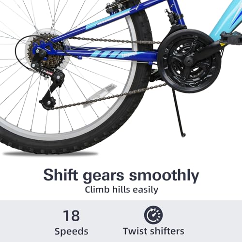 Image of WEIZE Mountain Bike, 24 26 27.5 inch Outdoor Cycling Bike,18-Speed /High-Carbon Steel /Dual Full Suspension, Adjustable Ergonomic Seat for Men Women Adult, MTB Bicycle with Suspension Fork