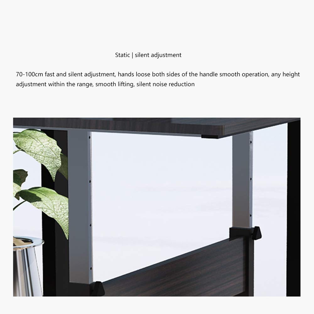 mesas Plegables Equipo Portátil Soporte Ajustable Elevable Escritorio del Ordenador Portátil Tabla Solape Lateral de Cama Sofá Enfermería Hospitalaria de Lectura Comer - Negro