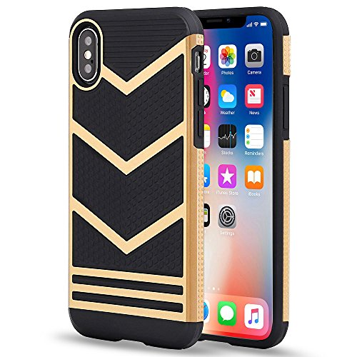 iPhone X Case, iPhone Xs Case, LOEV Anti-Slip Soft Rubber iPhone 10 Cover, [ Chevron Design] Ultra Slim and Anti-Scratch Shock-Absorption Protective Case for Apple iPhone X/Xs/10 5.8
