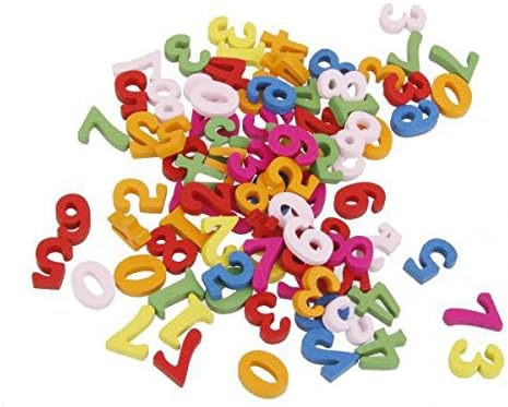 Amazon 約0個 木製 数字 番号 1 9 カラフル カード作成 パーティー飾り ドア番号 Diy 手作り ホビー用素材 通販