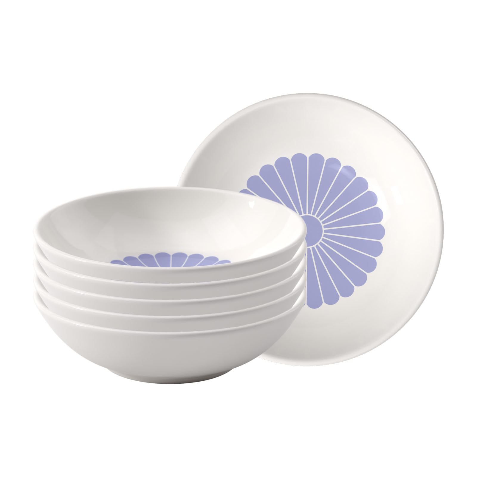 Villeroy & Boch - Fleur Bleu 6-częściowy zestaw miseczek deserowych, miseczek na desery, przekąski i dodatki, miska z kwiatowym wzorem, nadają się do mycia w zmywarce i używania w kuchence
