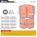JKSafety 9 Pockets Class 2 High Visibility Zipper Front Safety Vest With Reflective Strips,Meets ANSI/ISEA Standard (150 Orange L)
