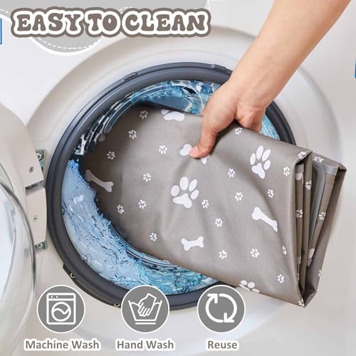Image of 2 Pack Dog Playpens Cover and Bottom Mat Fits 4 Panels, Grey | for 36 Inch Pet Playpen, Dog Crate Cover Puppy Exercise Pad, Reusable Washable, Hook and Loop Design, Playpen Not Included