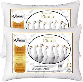 Kit Travesseiros Toque de Pluma Pena 50x70cm Lavável, Antiácaro, Antialérgico (2)