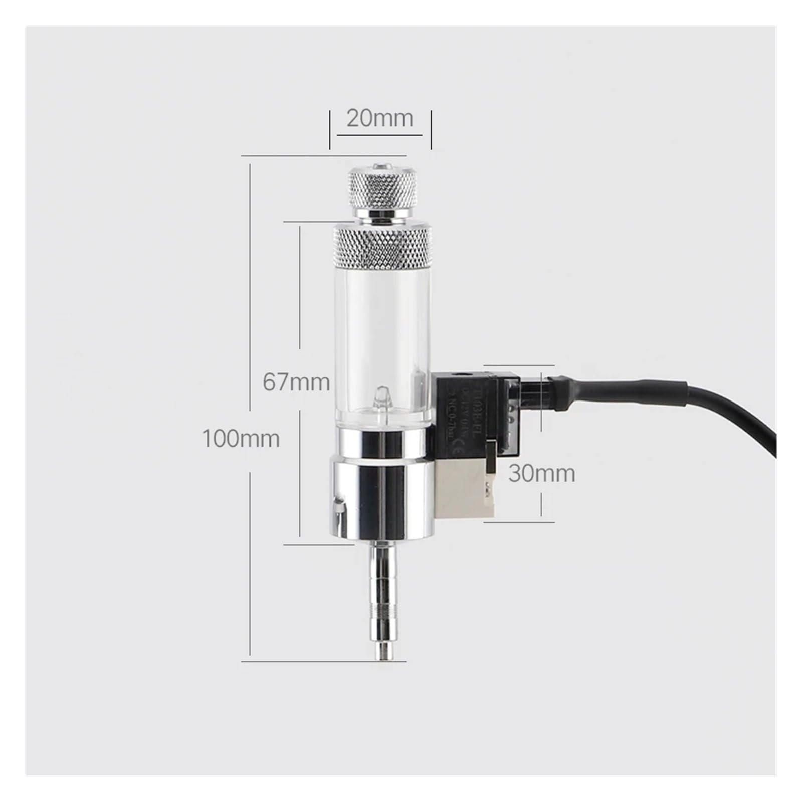 Regulador Contador de Burbujas CO2 for Acuario, Sistema Control reacción con válvula solenoide, Dispositivo medición dióxido Carbono(Quick Twist Version)