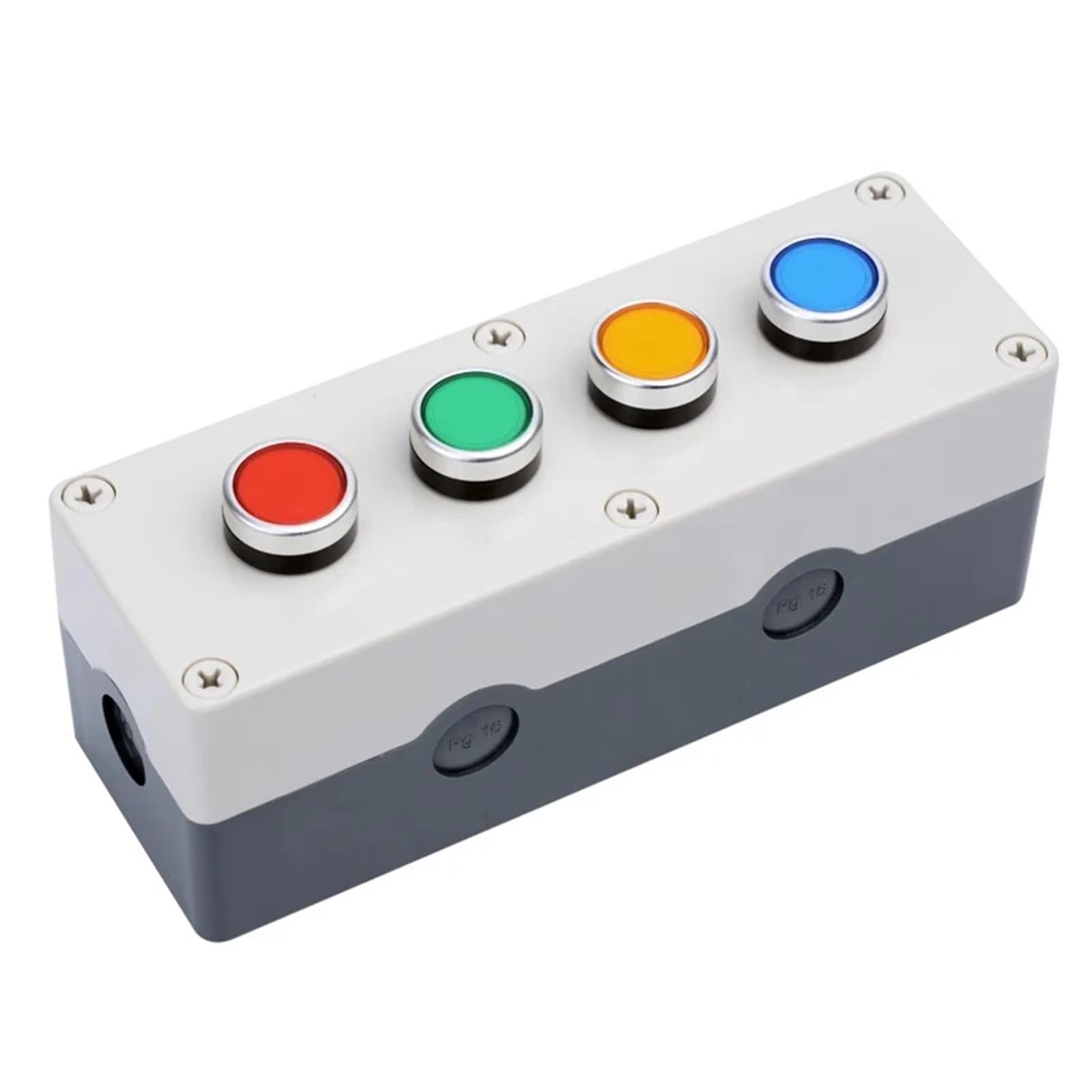 Caja de Control con interruptor de botón de luz, parada de arranque de energía, reinicio de 1234 orificios, bloqueo automático, 12V, 24V, 1 Uds.(10,24v)