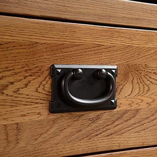 Miniatura 6 de Manijas de cajón estilo Mission con placa trasera, juego de 2, tiradores de metal negro para puertas de gabinetes y cajones de muebles, centro de 3