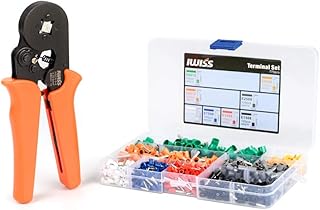 Ferrule Crimping Tool Kit, IWISS AWG 23-10 Self-adjustable Ratchet Ferrule Crimper Plier c/w 770End Sleeve Ferrules Connector Terminals on Electrician, Contractors, Repair Support