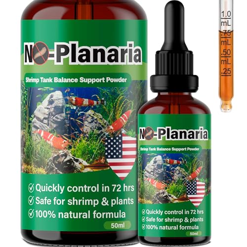 No Planaria & Hydra Trap, Aquarium Balance Liquid, 100% Natural Support for Issues Caused by Flat-Bodied Intruders, Promotes Healthy Growth & Reproduction of Shrimp & Fish, 50ml