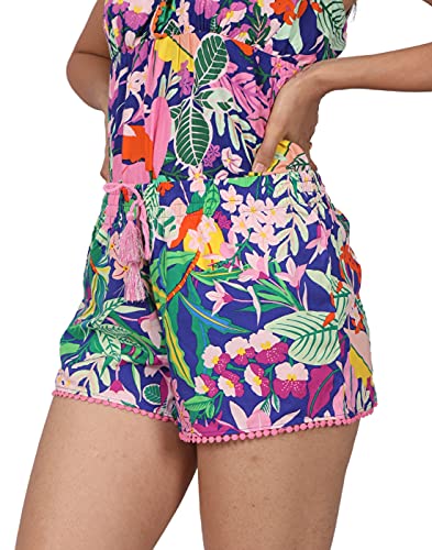 Image of B STORIES Women's Ultra-Soft Printed 100% Viscose Culotte Shorts | Soft Casual High Waist Lounge Shorts | Girls Ladies Stylish Quirky Casual Summer Beach Bottoms (S-XXL)