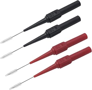 4pcs Steel 0.7 mm Test Probe Pins, Wire Piercing Probe, Multimeter Test Leads Probe Pins, Insulation Wire Piercing Needle for Banana Socket Tester, Automotive Testing and Repair