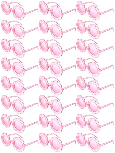 Image of Geyoga Kids Flower Sunglasses Colored Round Flower Glasses Cute Girls Baby Toddler Groovy Sunglasses for Outdoor Party Beach