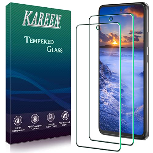 KAREEN 2 Pack Screen Protector for Motorola Moto One 5G Ace One 5G UW Ace Tempered Glass Anti Scratch Bubble Free HD Clear Case Friendly 9H Hardness