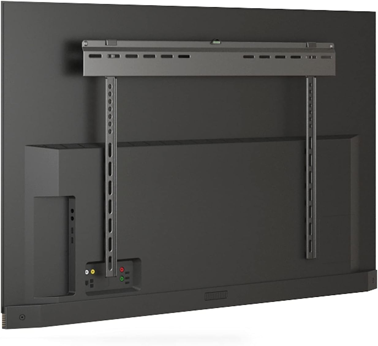 Staffa per montaggio a parete TV, montaggio fisso a basso profilo per schermi piatti e curvi, design ultra sottile in acciaio, facile installazione, compatibile con la maggior parte dei televisori