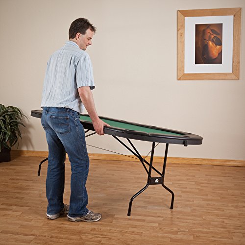 Fat Cat Folding Texas Hold 'em Poker/Casino Game Table with Cushioned Rail, 10 Player