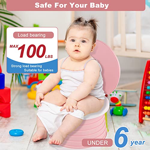 Travel Potty, Tinabless Foldable Potty Seat For Toddler Travel, Portable Potty, Reusable Travel Toilet Potty Training Seat, Travel Potty Seat For Car, Camping, Outdoor, Indoor (Pink) #TOP1
